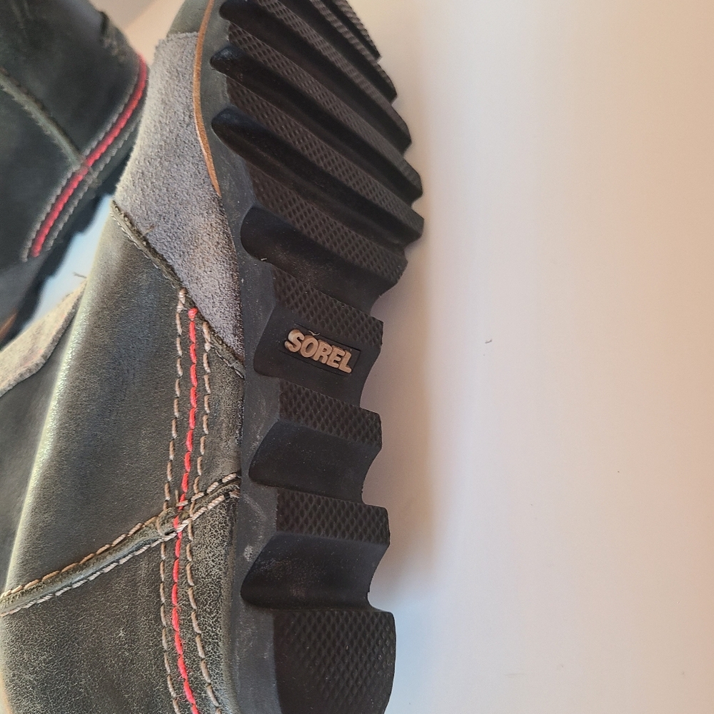 Sorel Cate The Great Wedge Tall Stylish Lace-Up Boots with Red Stitching - Picture 7 of 14